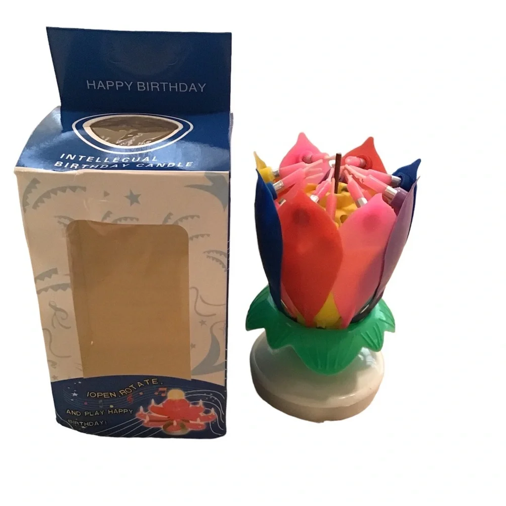 💙❤️ Birthday Candles Children’s Creative Rotating Flower Singing